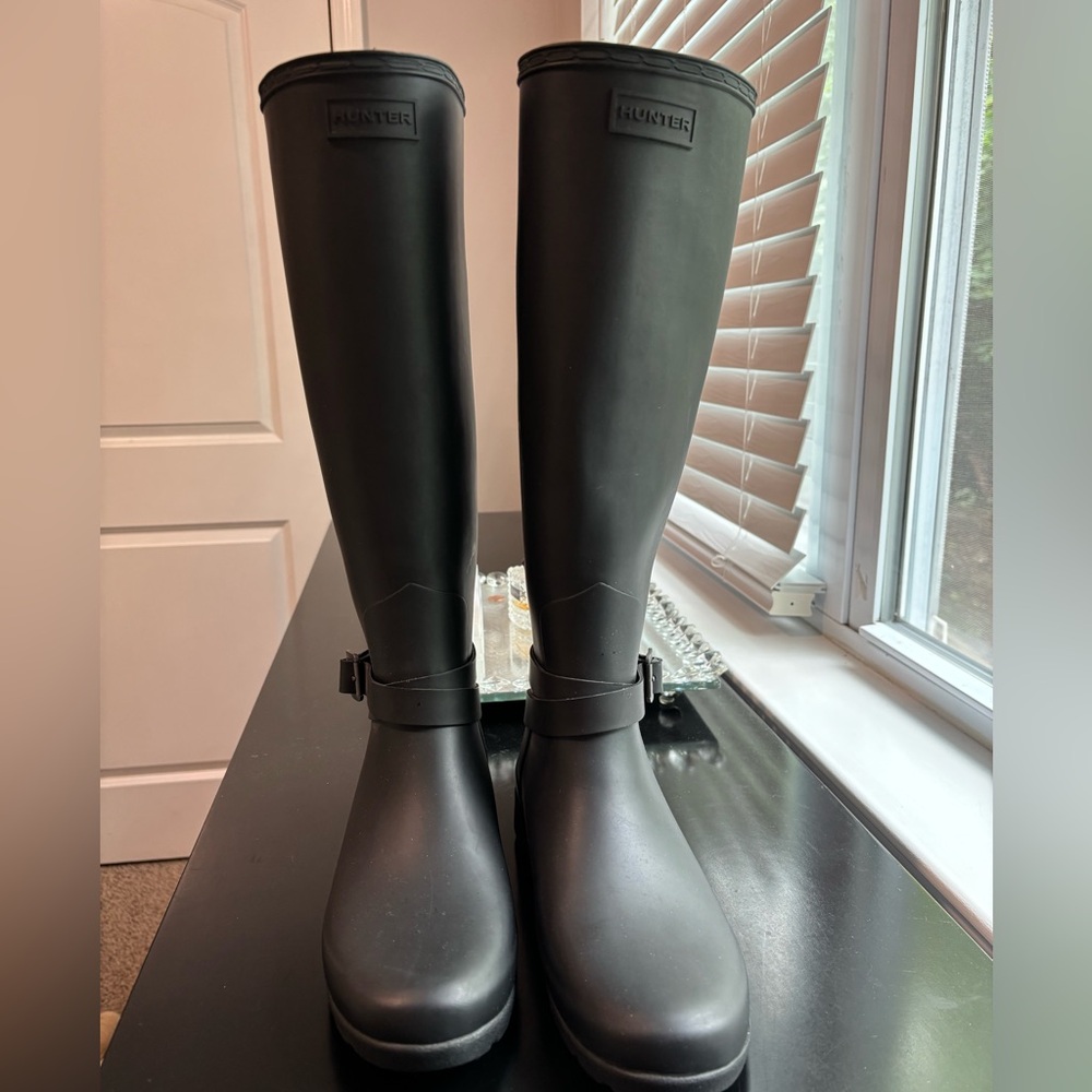 Hunter Black Tall Rain Boots